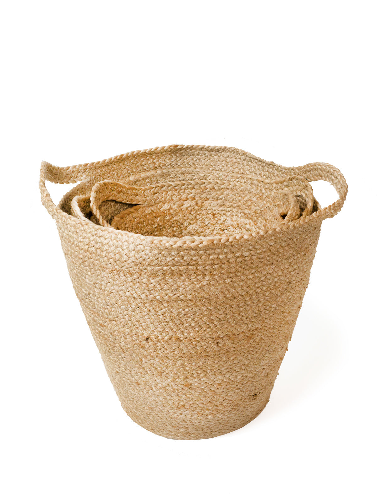 A multifunctional basket set! These handwoven baskets are perfect planters or storage for blankets, magazines, and everything more.