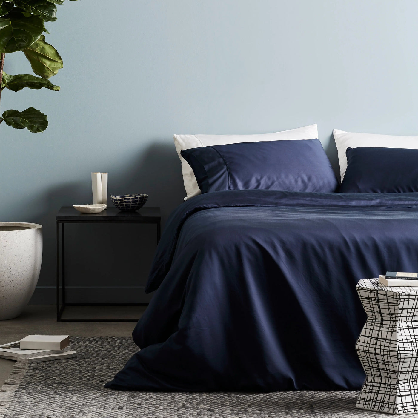 Ocean | Signature Sateen Duvet Cover Made with 100% Organic Bamboo #Color_ocean