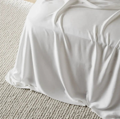 Cloud | Signature Sateen Flat Sheet Made With 100% Organic Bamboo #Color_cloud