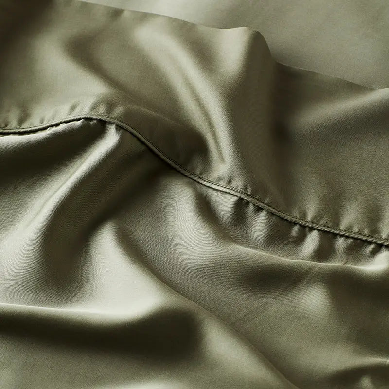 Moss | Signature Sateen Flat Sheet Made With 100% Organic Bamboo #Color_moss