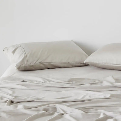 Moon | Signature Sateen Fitted Sheet Made with 100% Organic Bamboo #Color_moon