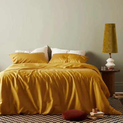 Saffron | Signature Sateen Duvet Cover Made with 100% Organic Bamboo #Color_saffron