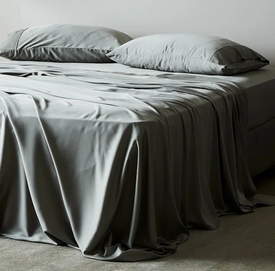 Sage | Signature Sateen Flat Sheet Made With 100% Organic Bamboo #Color_sage