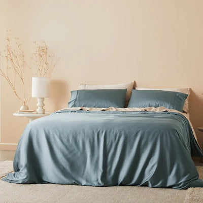 Sea | Signature Sateen Duvet Cover Made with 100% Organic Bamboo #Color_sea