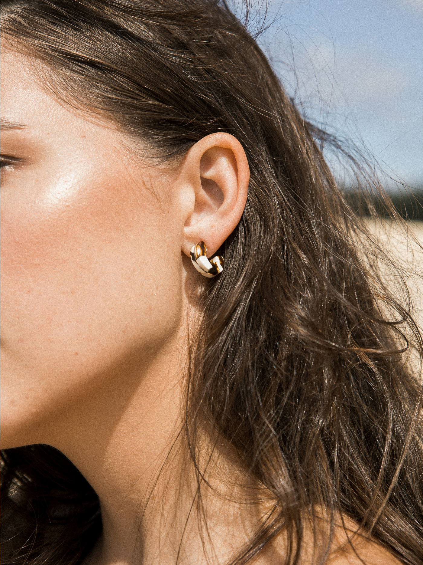 neutral small hoop earrings