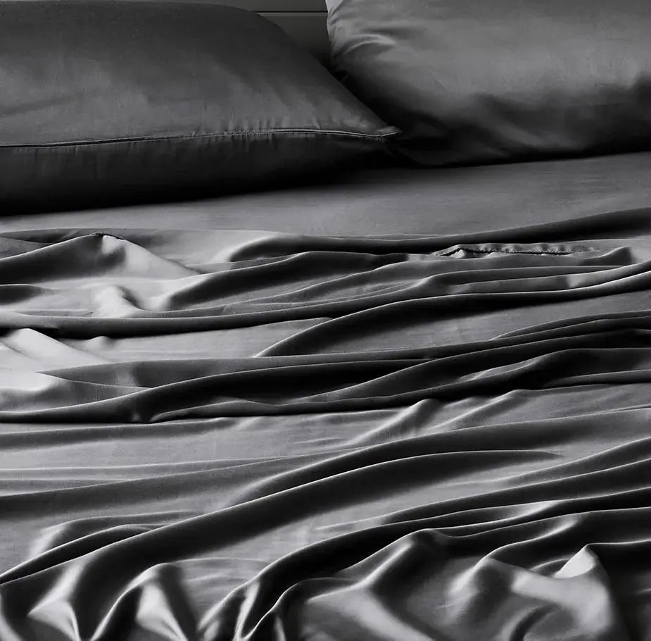 Slate | Signature Sateen Flat Sheet Made With 100% Organic Bamboo #Color_slate