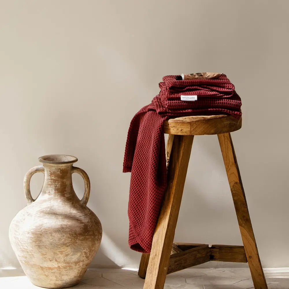 Sumac | Waffle Towel Set Made With 100% Organic Bamboo #Color_sumac