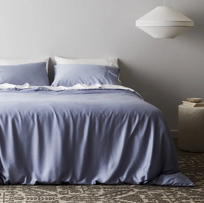 Sky | Signature Sateen Duvet Cover Made with 100% Organic Bamboo #Color_sky