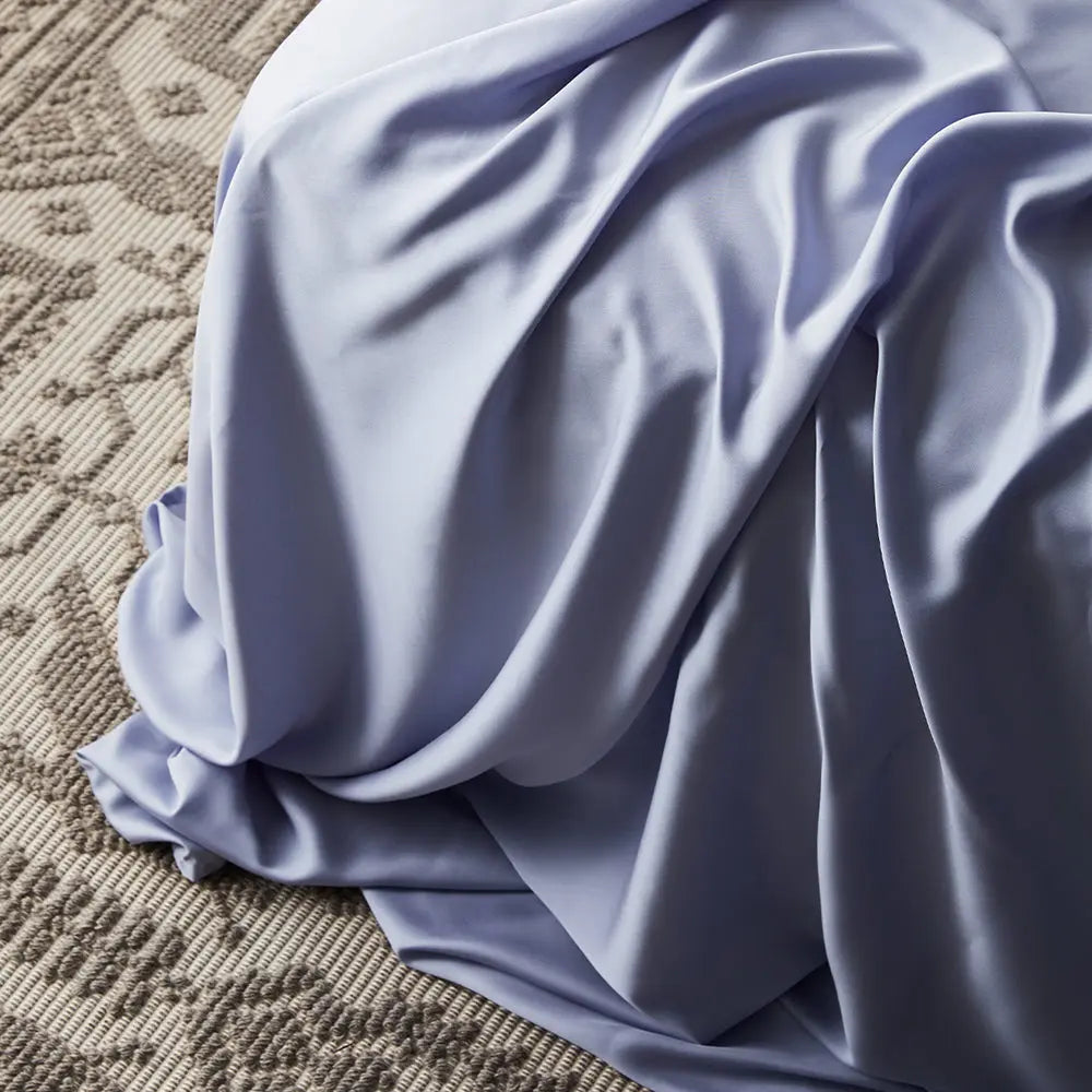 Sky | Signature Sateen Flat Sheet Made With 100% Organic Bamboo #Color_sky