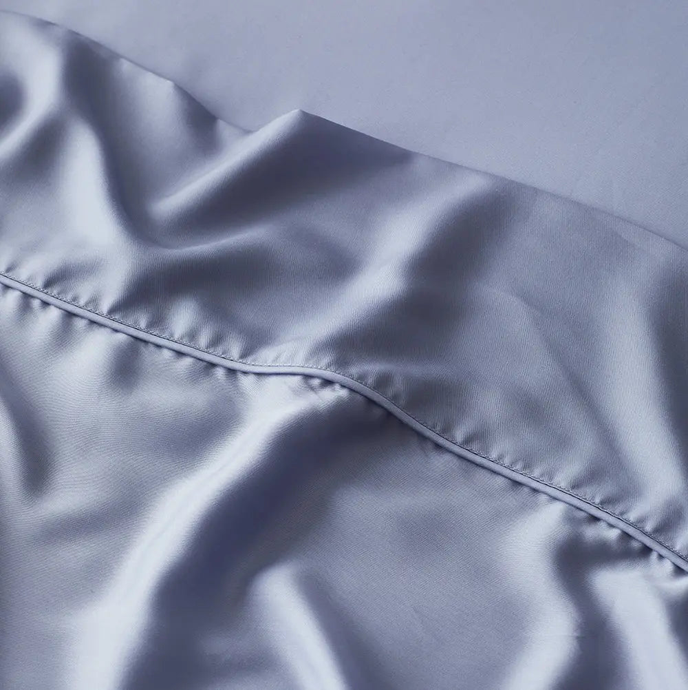 Sky | Signature Sateen Flat Sheet Made With 100% Organic Bamboo #Color_sky