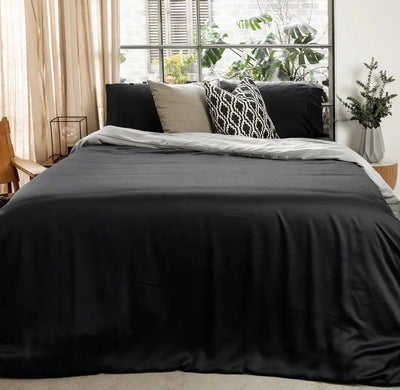 Onyx | Signature Sateen Duvet Cover Made with 100% Organic Bamboo #Color_onyx