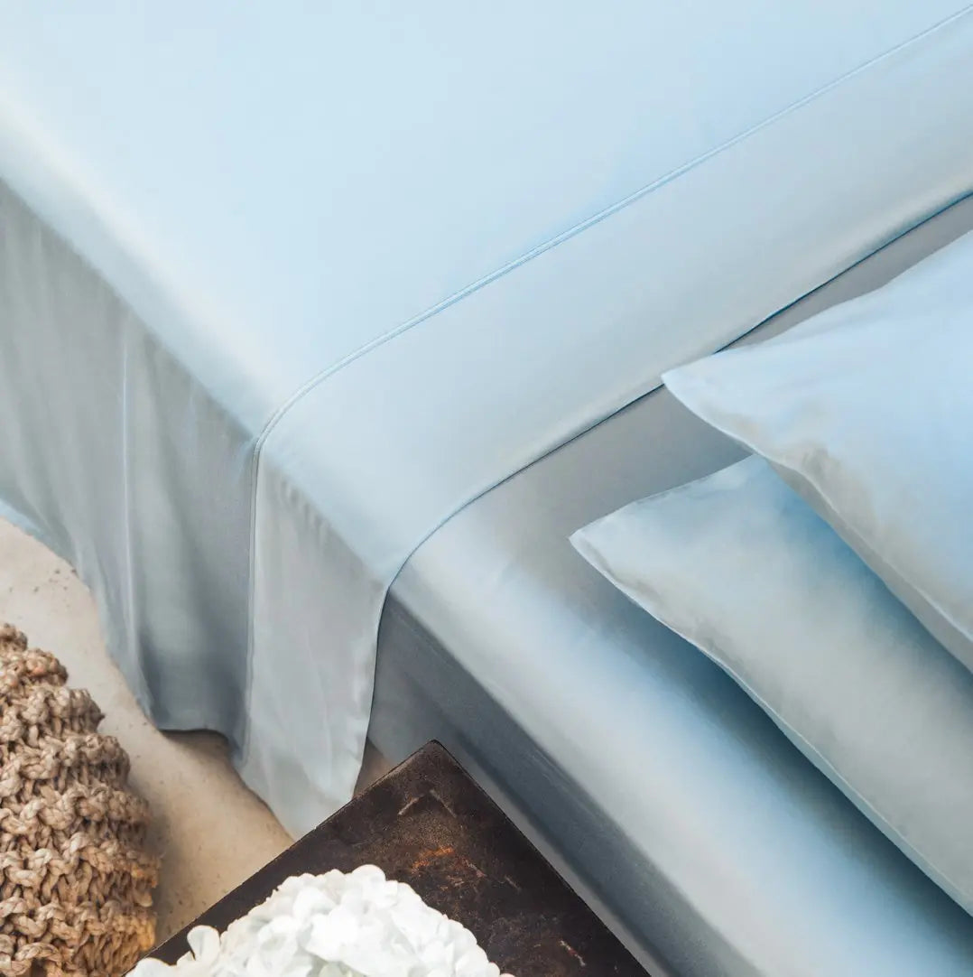 Starlight Blue | Signature Sateen Flat Sheet Made With 100% Organic Bamboo #Color_starlightblue