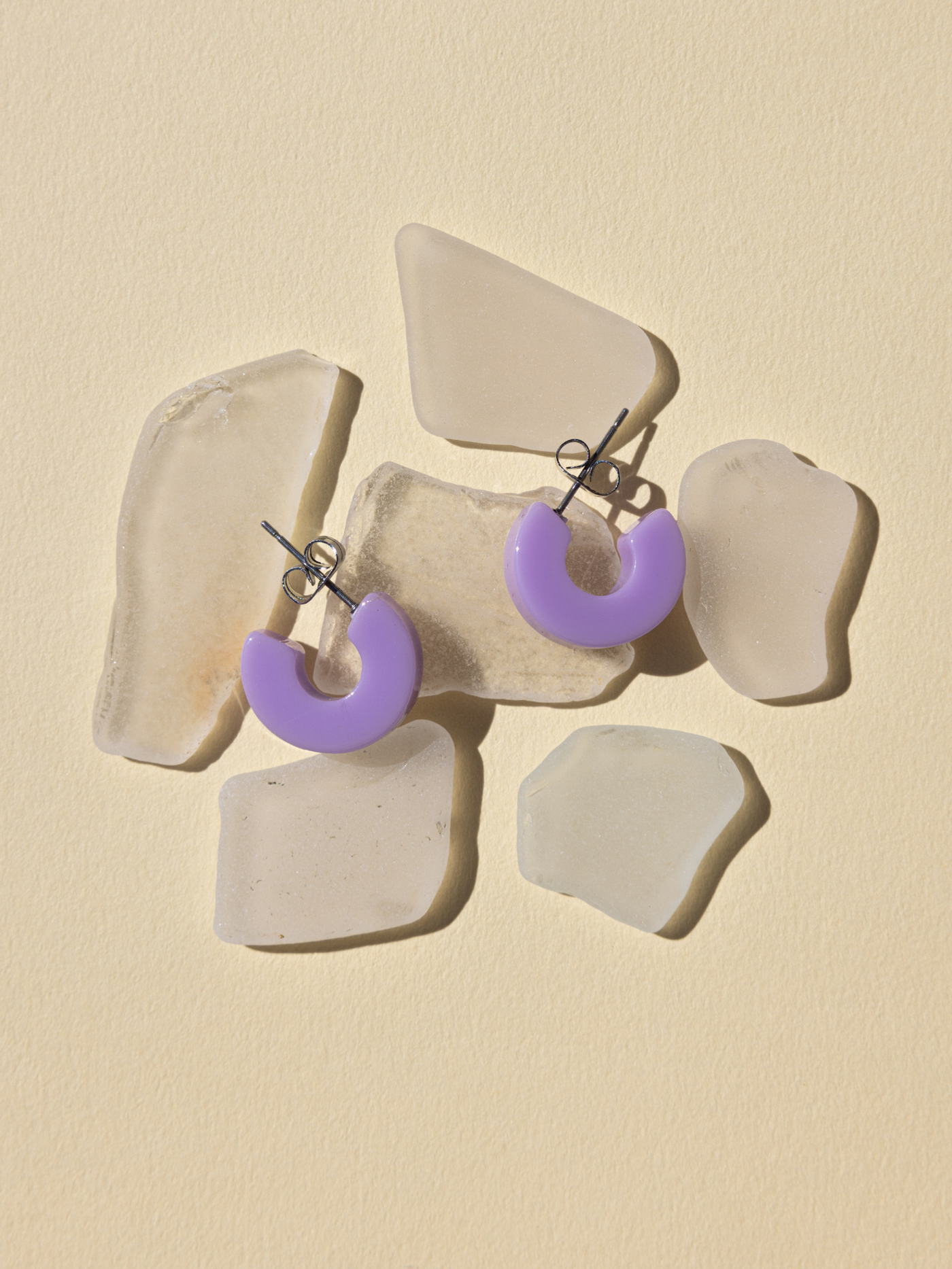 light purple acetate hoop earrings